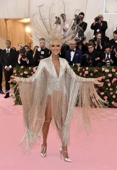 Céline Dion en robe Oscar de la Renta au Met Gala à New York le 6 mai 2019.