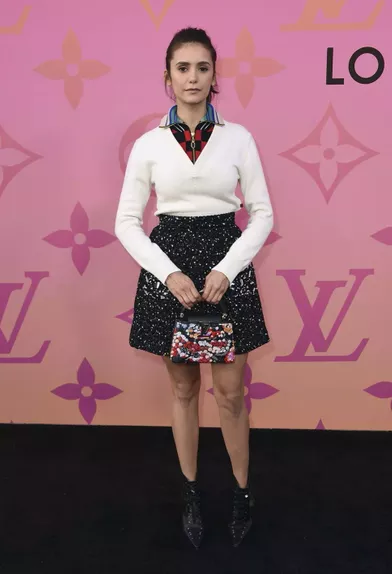 Nina Dobrevau cocktailLouis Vuitton X à Beverly Hills le 27 juin 2019