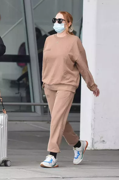 Lindsay Lohan à l'aéroport de New York le 29 octobre 2021