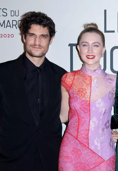 Louis Garrel et Saoirse Ronan lors dela première du film &quot;Les filles du Docteur March&quot; à Paris, le 12 décembre 2019.