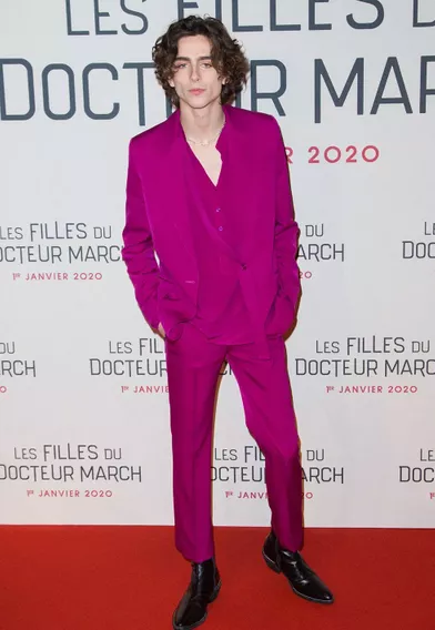Timothée Chalametlors dela première du film &quot;Les filles du Docteur March&quot; à Paris, le 12 décembre 2019.