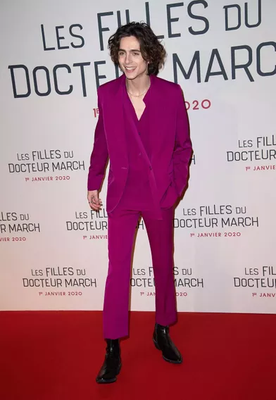 Timothée Chalametlors dela première du film &quot;Les filles du Docteur March&quot; à Paris, le 12 décembre 2019.