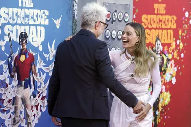 James Gunn et Margot Robbieà la première du film «The Suicide Squad» à Los Angeles le 2 août 2021