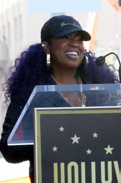 Missy Elliott lors de la cérémonie en son honneur sur le Hollywood Walk of Fame à Los Angeles le 8 novembre 2021.
