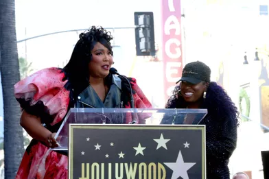 Lizzo et Missy Elliottsur le Hollywood Walk of Fame à Los Angeles le 8 novembre 2021.