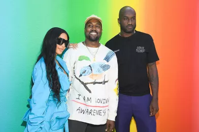 Virgil Abloh avec Kim Kardashian et Kanye West