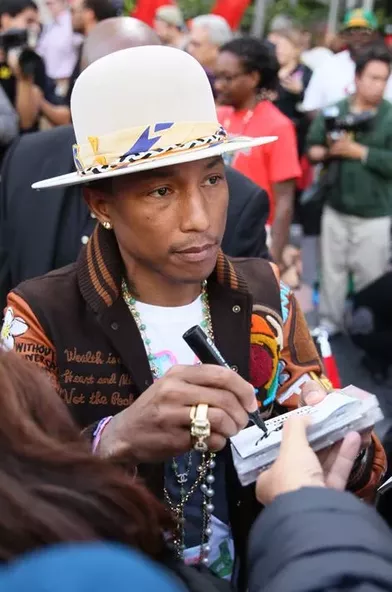 Pharrell Williams. Happy Star sur Hollywood Boulevard
