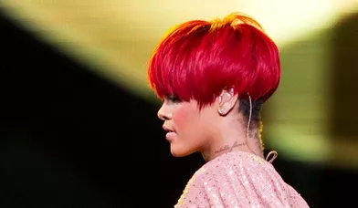 Rihanna arborait fièrement l'écriture &quot;Rebelle Fleur&quot; sur son cou.