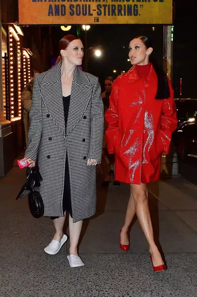 Karen Elson et Bella Hadid à New York le 8 avril 2021