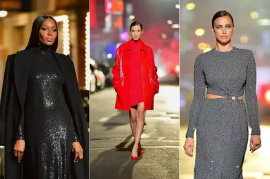 Naomi Campbell, Bella Hadid et Irina Shayk défilent pour Michael Kors dans les rues de New York le 8 avril 2021