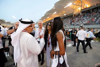Naomi Campbell au Grand Prix de Bahreïn, le 16 avril 2017.