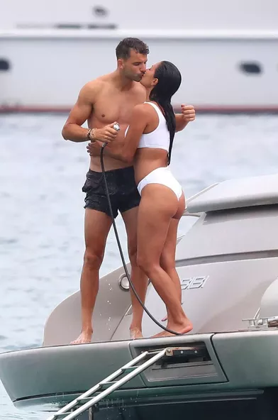 Nicole Scherzinger et Grigor Dimitrov à Saint-Tropez le 22 juillet 2018