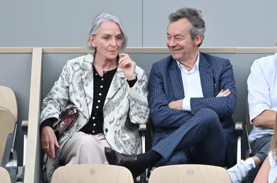 Michel Denisot et sa femme Martineà Roland-Garros le 4 juin 2019