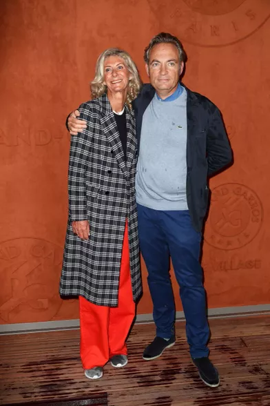 Gilles Cohen et sa compagne à Roland-Garros le 5 juin 2019
