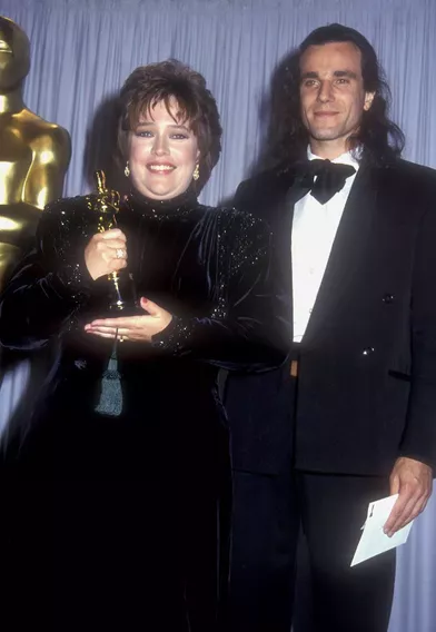 Kathy Bates (meilleure actrice pour «Misery») au côté de Daniel Day-Lewis aux Oscars en 1991