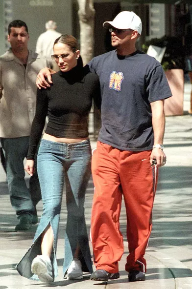 Jennifer Lopez et son ex-mari Cris Judd à Santa Monica en 2002