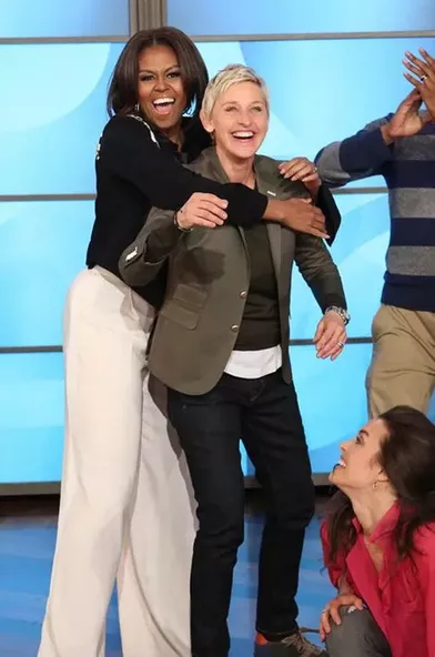 La First Lady met Ellen DeGeneres au défi