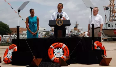 A Panama City, Barack Obama a donné un discours sur la marée noire.