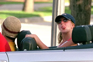 Britney Spears et Justin Timberlake lors de vacances à Miami en septembre 2000