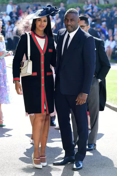 Idris Elba et son épouse Sabrina au mariage de Meghan et Harry, le 19 mai 2018.