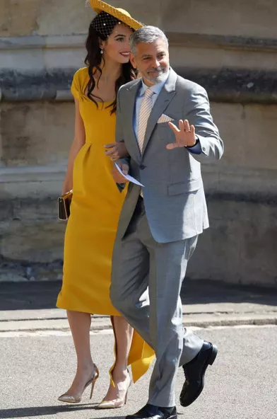Amal et George Clooney au mariage de Meghan et Harry, le 19 mai 2018.