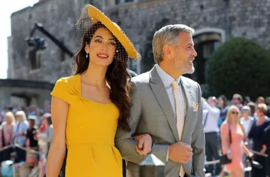 Amal et George Clooney au mariage de Meghan et Harry, le 19 mai 2018.