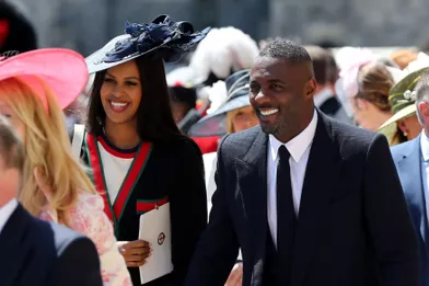 Idris Elba et son épouse Sabrina au mariage de Meghan et Harry, le 19 mai 2018.
