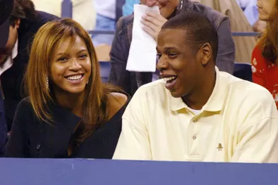 Jay-Z et Beyoncé à l'US Open à New York en septembre 2003