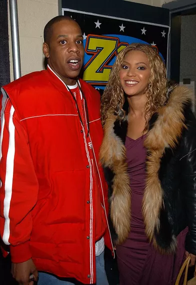 Jay-Z et Beyoncé lors du concert Jingle Ball à New York en décembre 2002