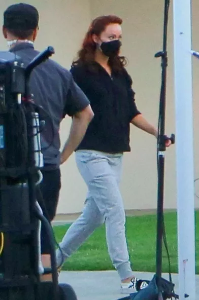 Olivia Wildesur le tournage du film «Don't Worry Darling» à Palm Springs le 1er décembre 2020