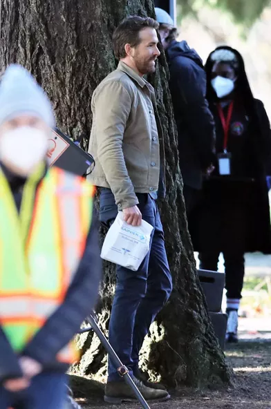 Ryan Reynoldssur le tournage du film «The Adam Project» à Vancouver le 1er décembre 2020