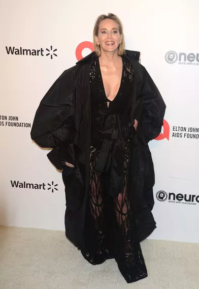Sharon Stone lorsde la soirée d'Elton John contre le sida à Los Angeles le 9 février 2020.