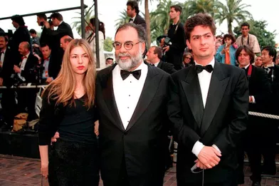 Francis Ford Coppola, Sofia et Roman à la montée des marches du film d'Arnaud Desplechin «Comment je me suis disputé» en 1996.