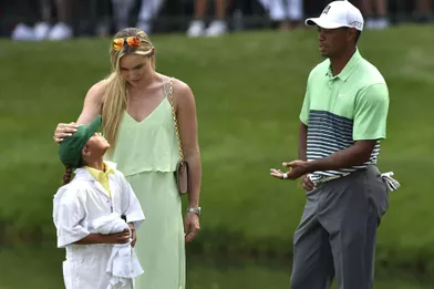 Tiger Woods en famille aux Masters d'Augusta