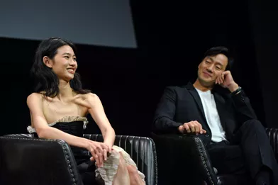 Jung Ho-yeonetPark Hae-soolors d'un événement pour la série Netflix «Squid Game» à Los Angeles le 8 novembre 2021