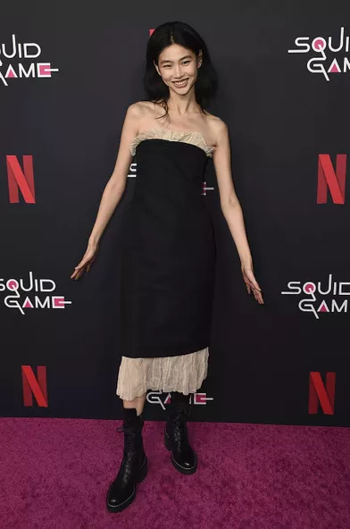 Jung Ho-yeonlors d'un événement pour la série Netflix «Squid Game» à Los Angeles le 8 novembre 2021