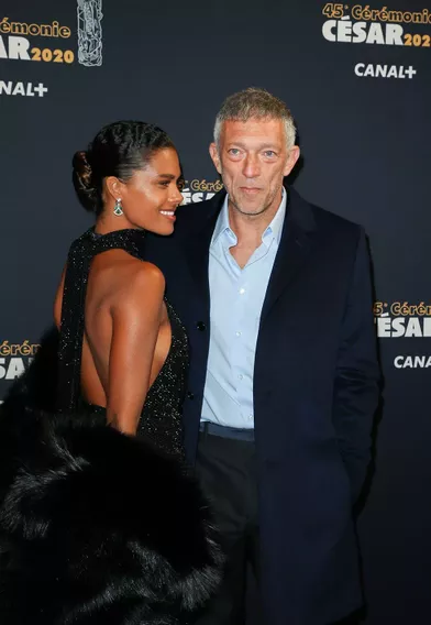 Tina Kunakey et Vincent Cassel à la 45e cérémonie des César à Paris le 28 février 2019