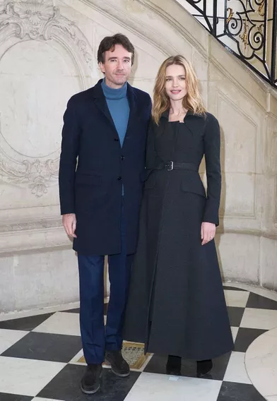 Natalia Vodianova et son fiancé Antoine Arnaultlors du défilé DiorHaute Couture printemps-été 2020, qui a eu lieu au Musée Rodin lundi 20 janvier 2020.