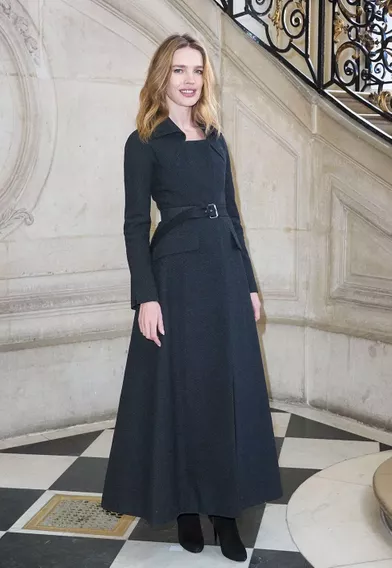Natalia Vodianovalors du défilé DiorHaute Couture printemps-été 2020, qui a eu lieu au Musée Rodin lundi 20 janvier 2020.