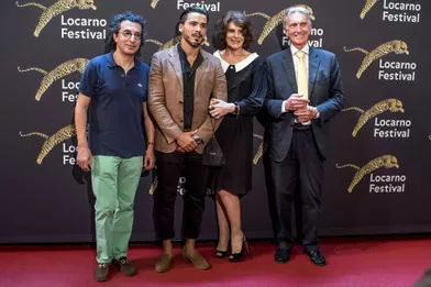 Nadir Moknèche, Tewfik Jallab, Fanny Ardant et Marco Solariau festival de Loncarno, le 3 août 2017.