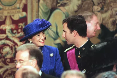 La princesse Masako du Japon et le prince Felipe d'Espagne, à Bruxelles le 4 décembre 1999