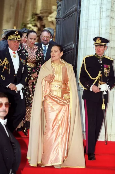 La princesse Hasnaa du Maroc, à Bruxelles le 4 décembre 1999