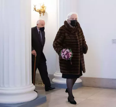 L'ex-reine Paola et l'ex-roi des Belges Albert IIà Bruxelles, le 15 novembre 2021