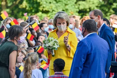 La reine des Belges Mathilde à Zottegem, le 7 septembre 2021