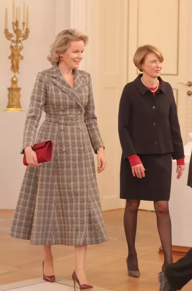 La reine Mathilde de Belgique et la Première dame allemande à Berlin, le 23 novembre 2018