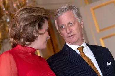 La reine Mathilde et le roi des Belges Philippe à Bruxelles, le 9 janvier 2020