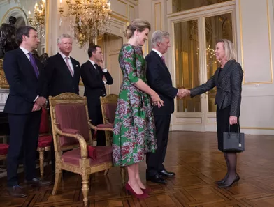 La reine Mathilde et le roi des Belges Philippe à Bruxelles, le 14 janvier 2020