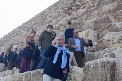 La famille royale de Belgique sur le site de Gizeh en Egypte, le 5 janvier 2019