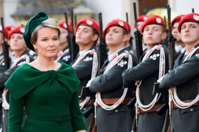 La reine Mathilde de Belgique à Vienne, le 1er octobre 2018