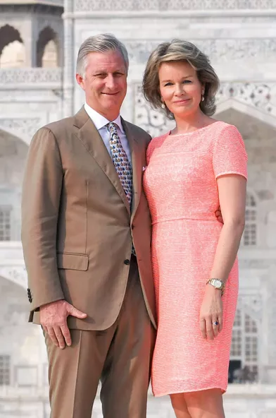 La reine Mathilde et le roi Philippe de Belgique à Agra, le 6 novembre 2017